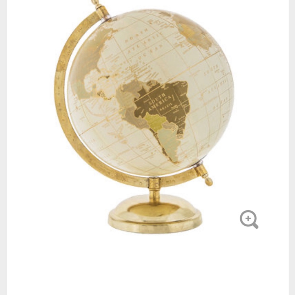 Cream & Gold Globe With Stand